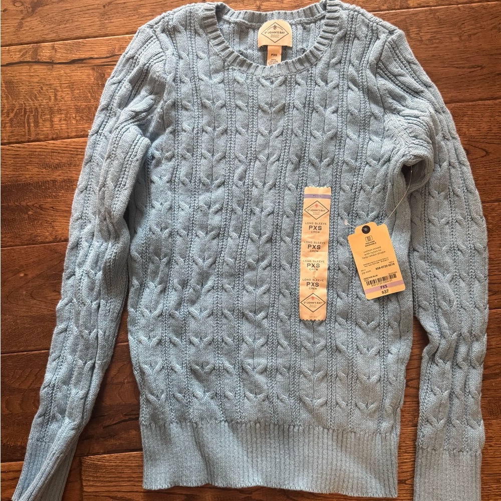 St. John's Bay Light Blue Cable Knit Sweater